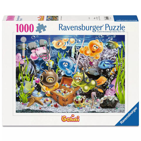 Verpackung Ravensburger Puzzle Gelini im Unterwasserspass mit 1000 Teilen, 01427