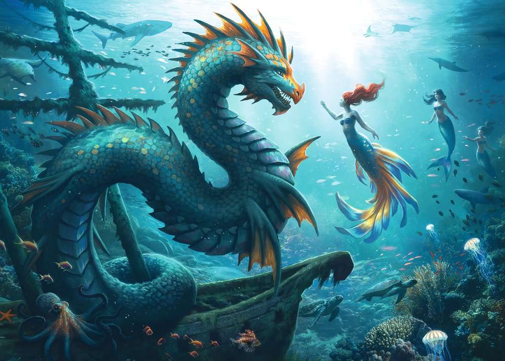 Puzzle 1000 Teile Enchanted Depths: Dragon, Mermaid and Turtles 01.434 - Bild 2