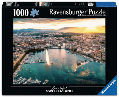 Puzzle 1000 Teile Beautiful Switzerland Sunset in Geneva 01.671
