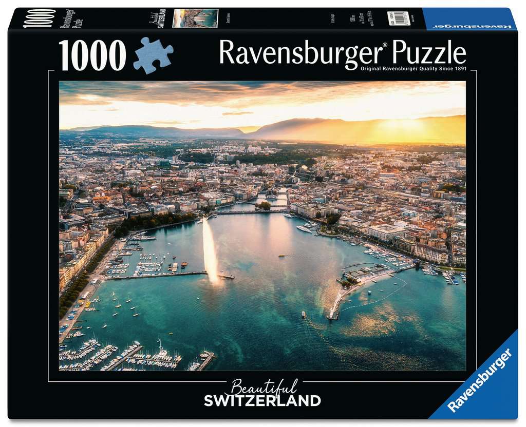 Puzzle 1000 Teile Beautiful Switzerland Sunset in Geneva 01.671 - Bild 1