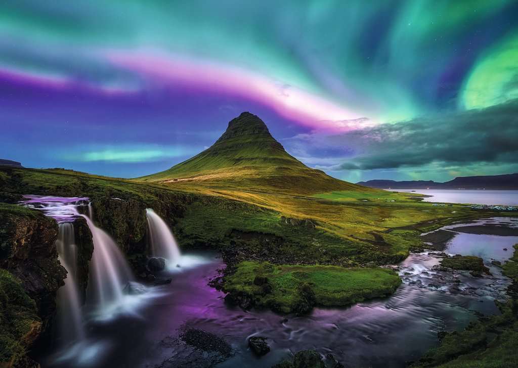 Puzzle 1000 Teile Nordlichter über Kirkjufell 01.744 - Bild 2