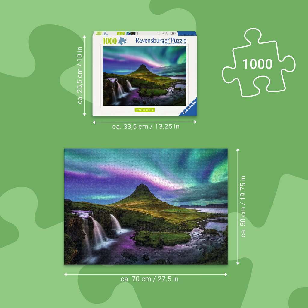 Puzzle 1000 Teile Nordlichter über Kirkjufell 01.744 - Bild 3