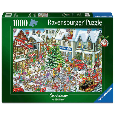 Verpackung Ravensburger Puzzle Ray Nicholson: Wimmelbild Weihnachten mit 1000 Teilen, 01801