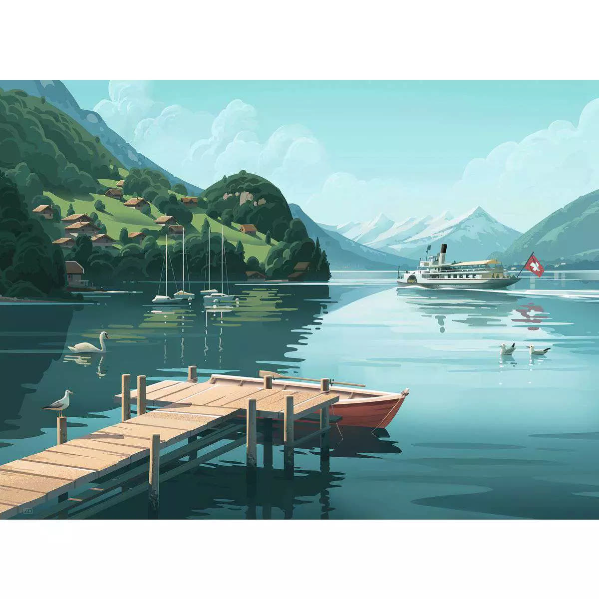 Puzzle 500 Teile Beautiful Switzerland Brienzersee 01.967 - Bild 2