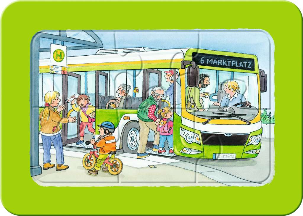 My First Puzzle 3 x 6 Teile - Unterwegs mit Bus, Bahn und Flugzeug 04.039 - Bild 3