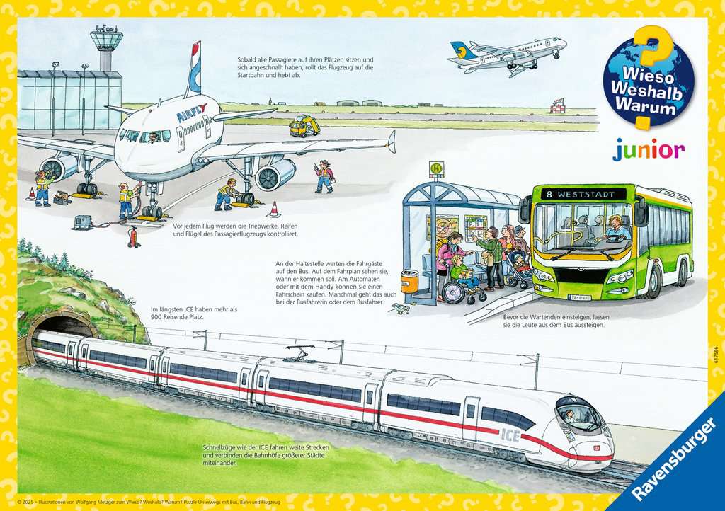 My First Puzzle 3 x 6 Teile - Unterwegs mit Bus, Bahn und Flugzeug 04.039 - Bild 6