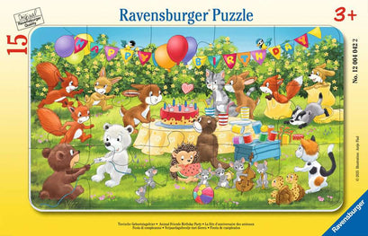 Rahmenpuzzle 15 Teile Tierische Geburtstagsfeier 04.042