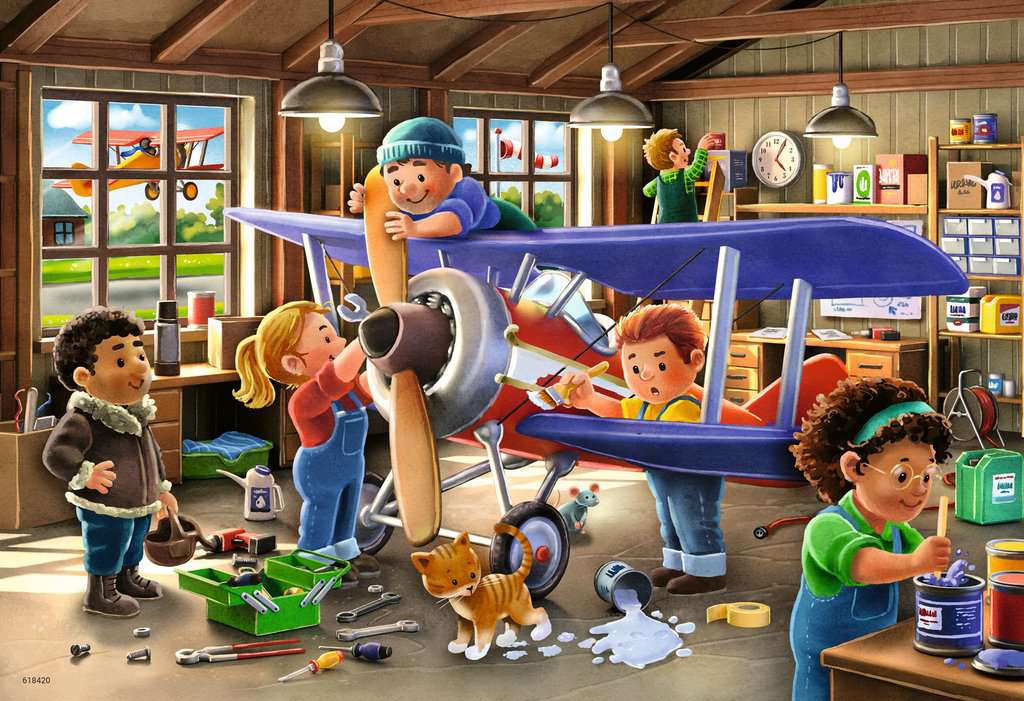 Puzzle 2x24 Teile Eisenbahn- und Flugzeugservice 04.044 - Bild 3