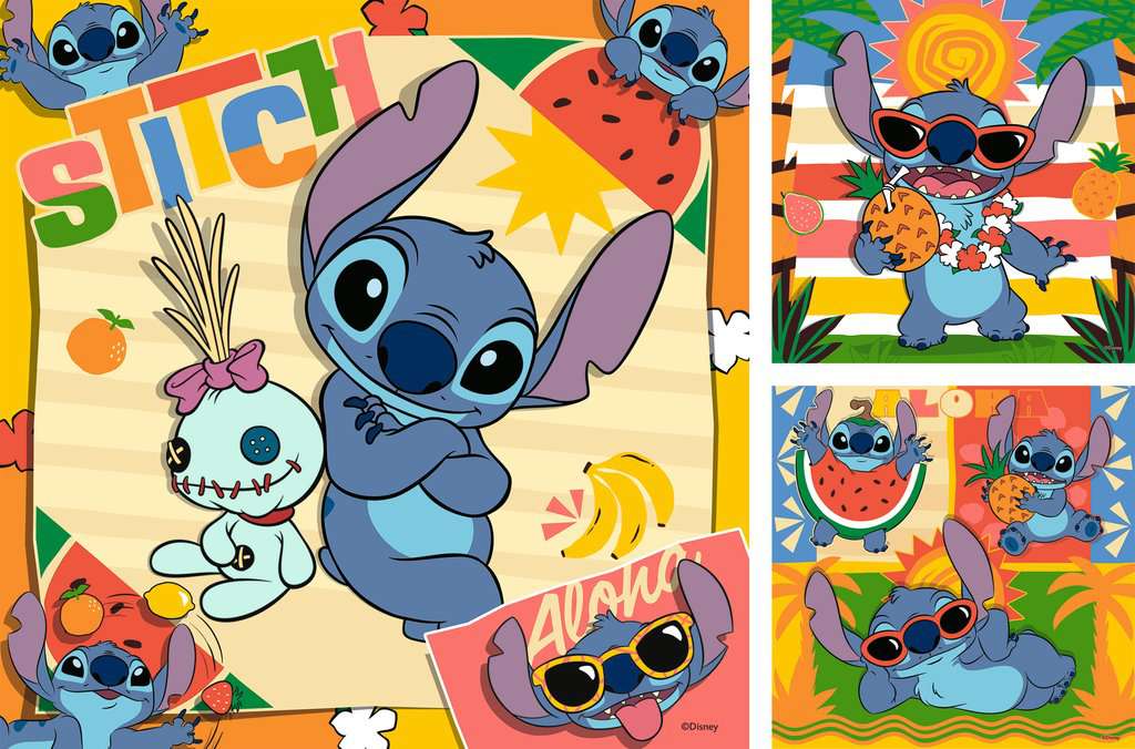 Puzzle 3x49 Teile Disney Stitch Aloha 04.114 - Bild 2