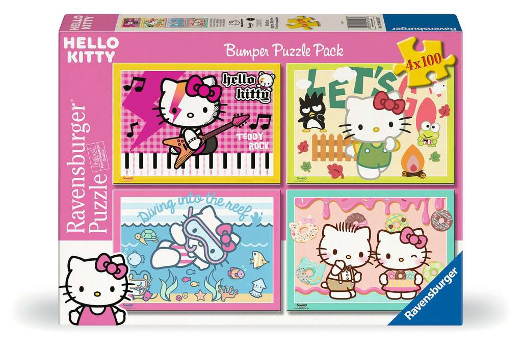 Puzzle 100 Teile 4 in a box Hello Kitty 04.159 - Bild 1