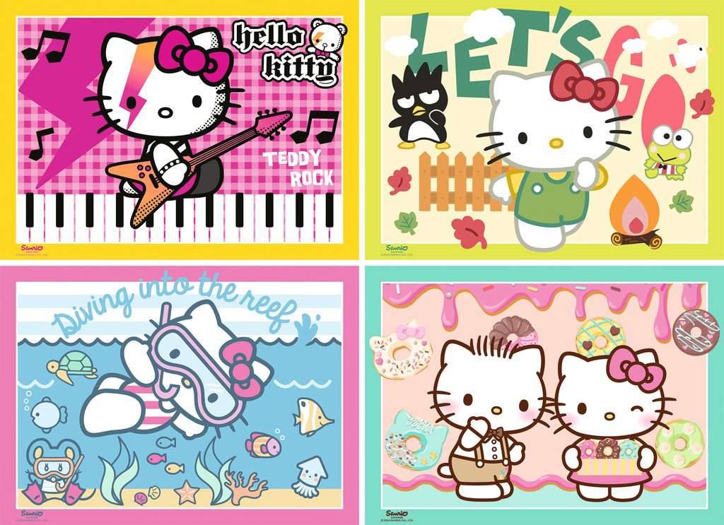 Puzzle 100 Teile 4 in a box Hello Kitty 04.159 - Bild 2