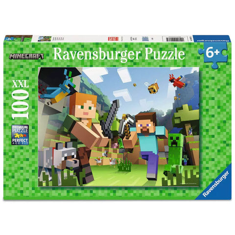 Verpackung Ravensburger Puzzle Minecraft Steve und Alex, 100 XXL Teile