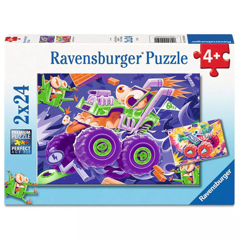 Verpackung Ravensburger Kinderpuzzle Monster Trucks 2x24 Teile 04259