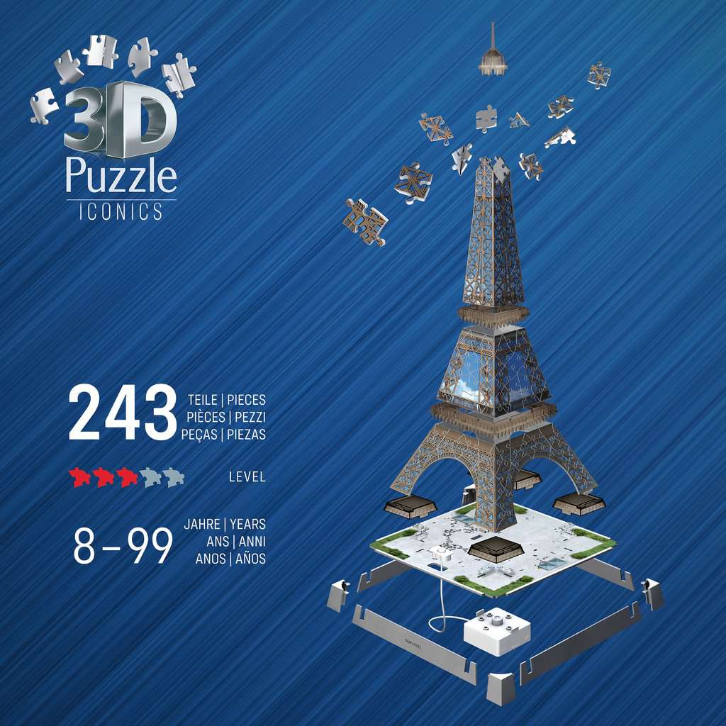3D Puzzle Iconics: Eiffelturm mit Licht 08.024 - Bild 4