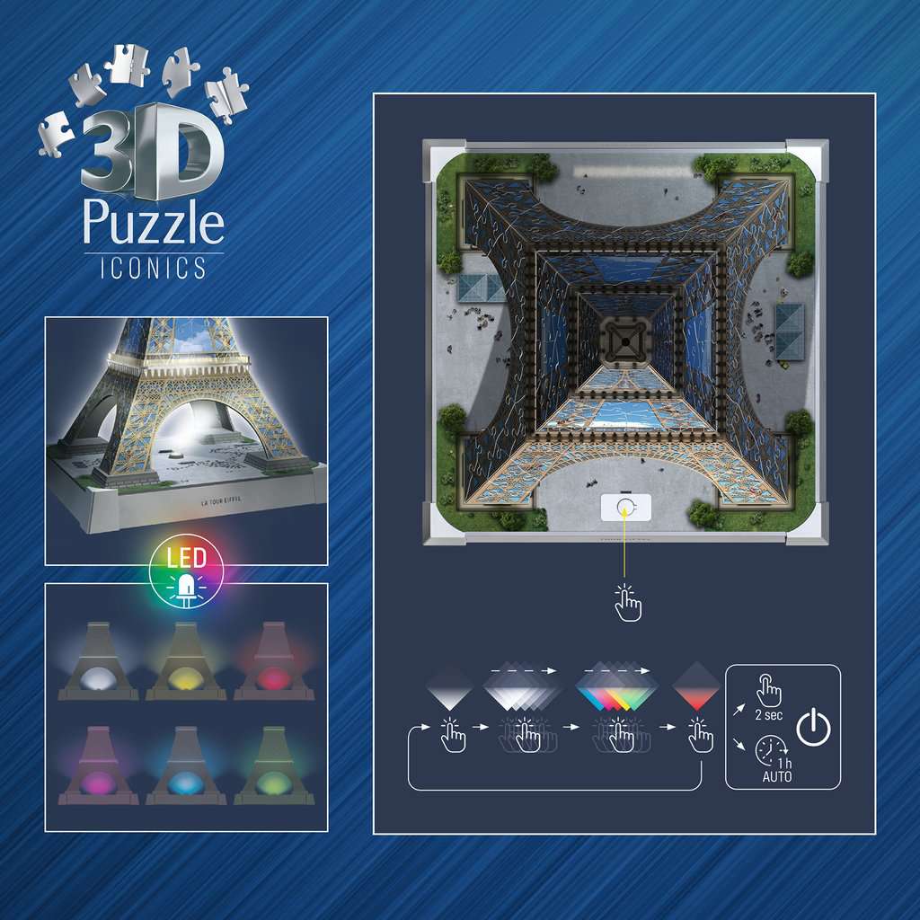 3D Puzzle Iconics: Eiffelturm mit Licht 08.024 - Bild 7