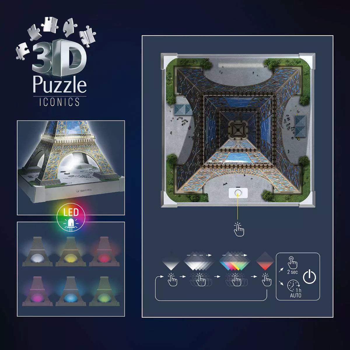3D Puzzle Iconics: Eiffelturm mit Licht 08.024 - Bild 8