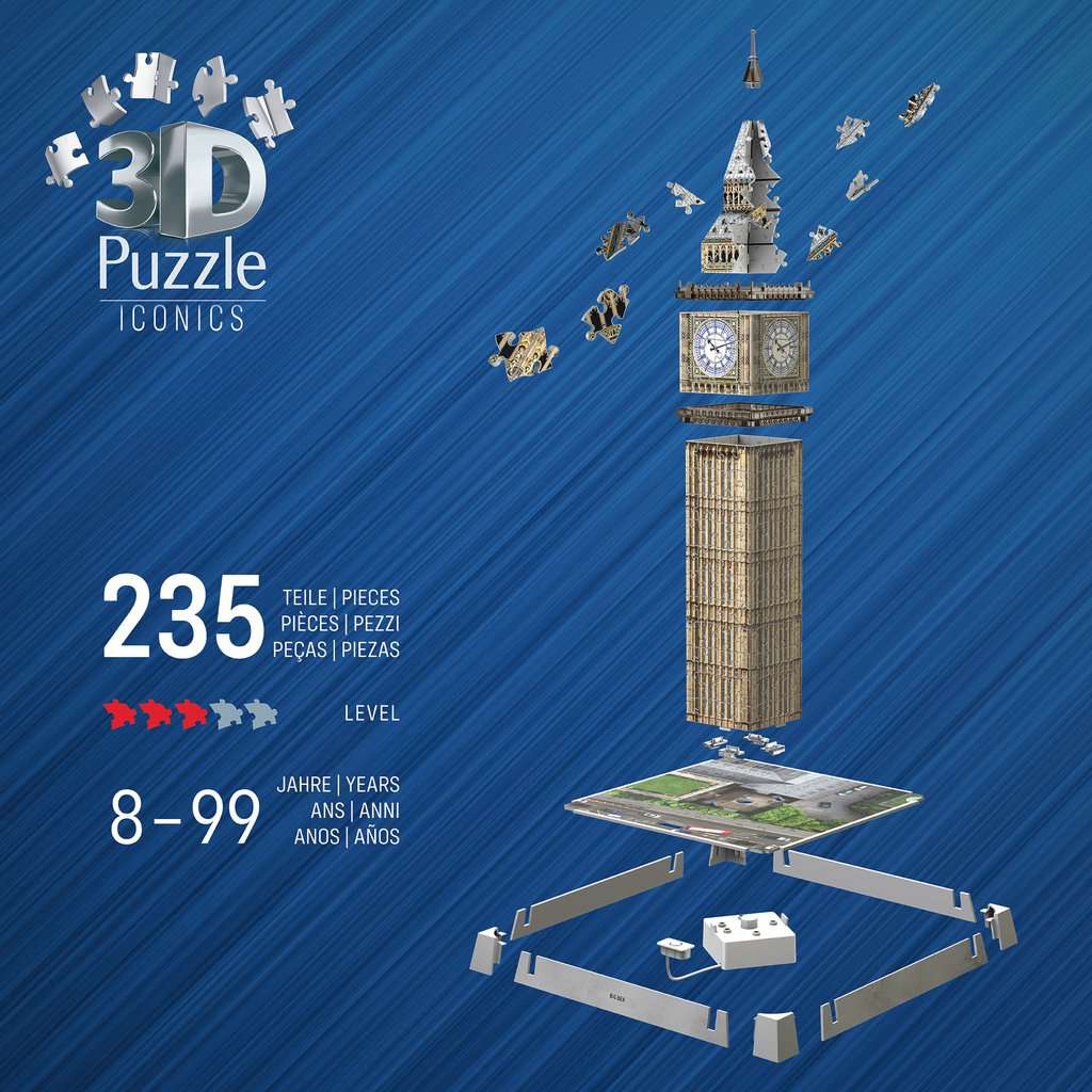 3D Puzzle Iconics: Big Ben mit Licht 08.025 - Bild 4