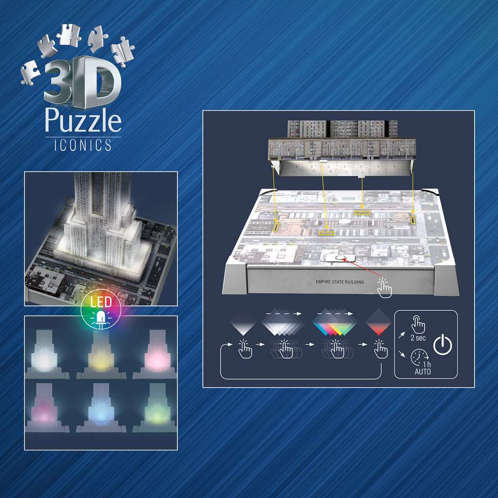 3D Puzzle Iconics: Empire State Building mit Licht 08.026 - Bild 7