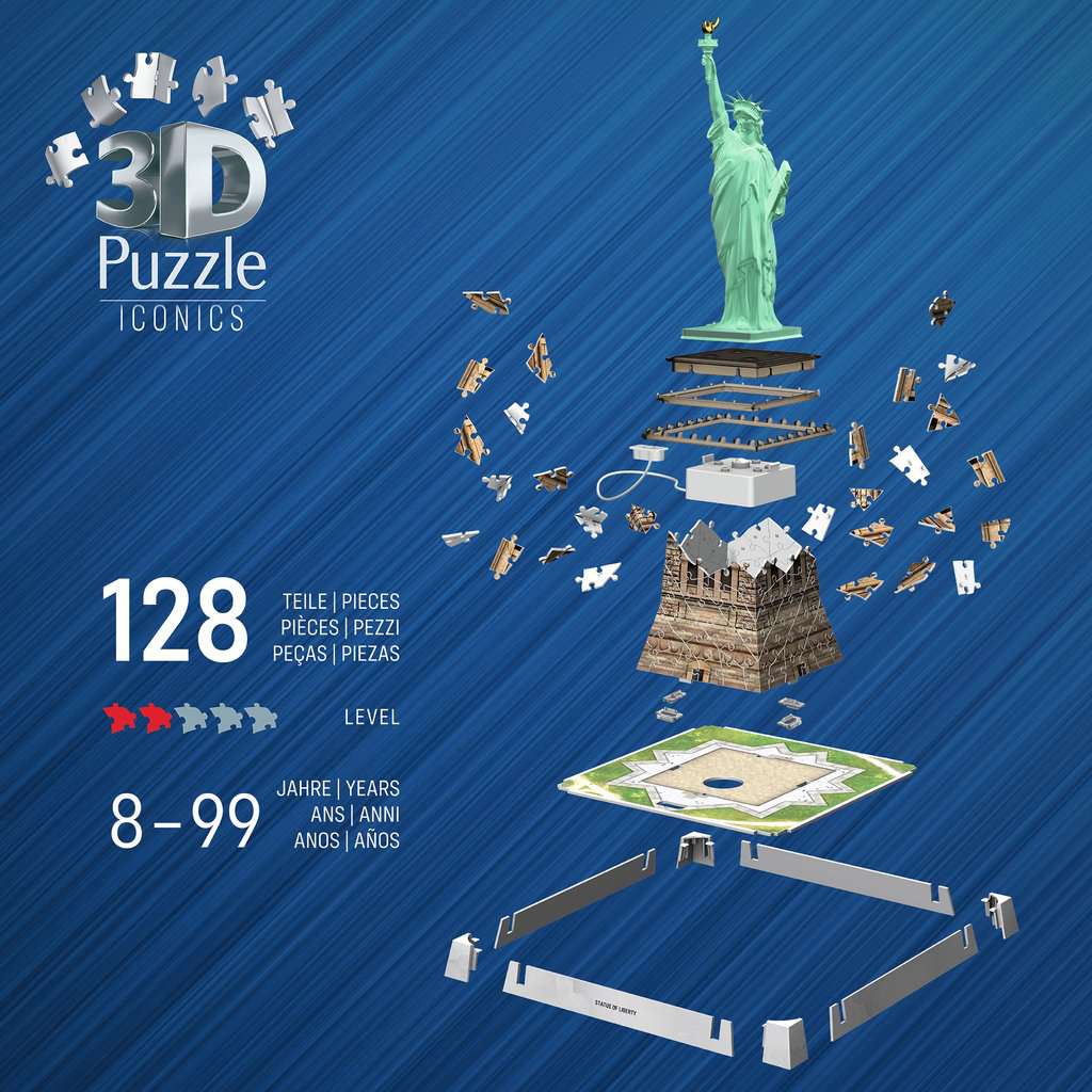 3D Puzzle Iconics: Freiheitsstatue mit Licht 08.027 - Bild 4