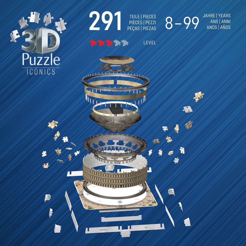 3D Puzzle Iconics: Kolosseum Rom mit Licht 08.034 - Bild 4