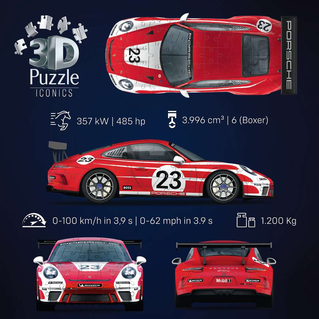 Puzzle  3D Iconics: Porsche 911 "Salzburg Edition" 08.038 - Bild 5