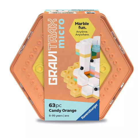 GraviTrax micro Candy Orange 20024, sechseckige Verpackung mit 63 Teilen