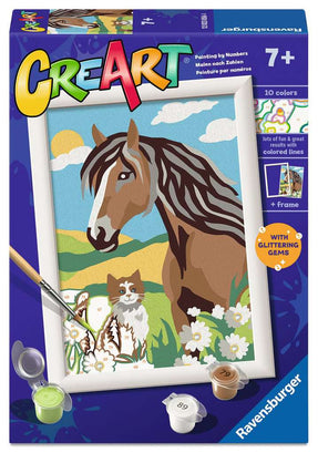 CreArt Pferd und Kätzchen 13x18 cm 23.056