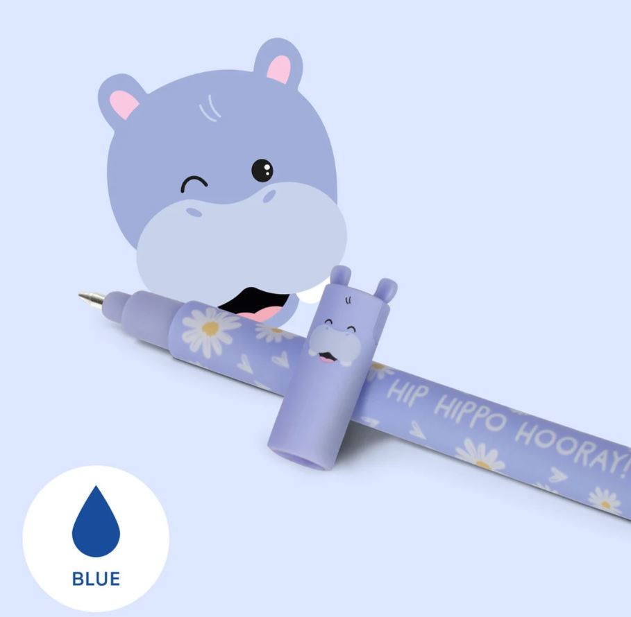 Legami Erasable Gel Pen Hippo blau - Bild 2