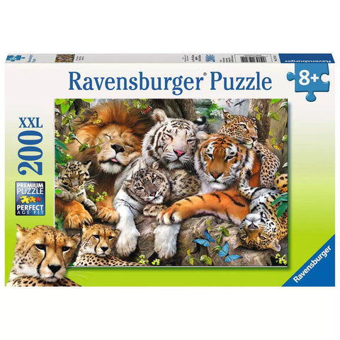 Verpackung Ravensburger Puzzle Schmusende Raubkatzen, 200 XXL Teile