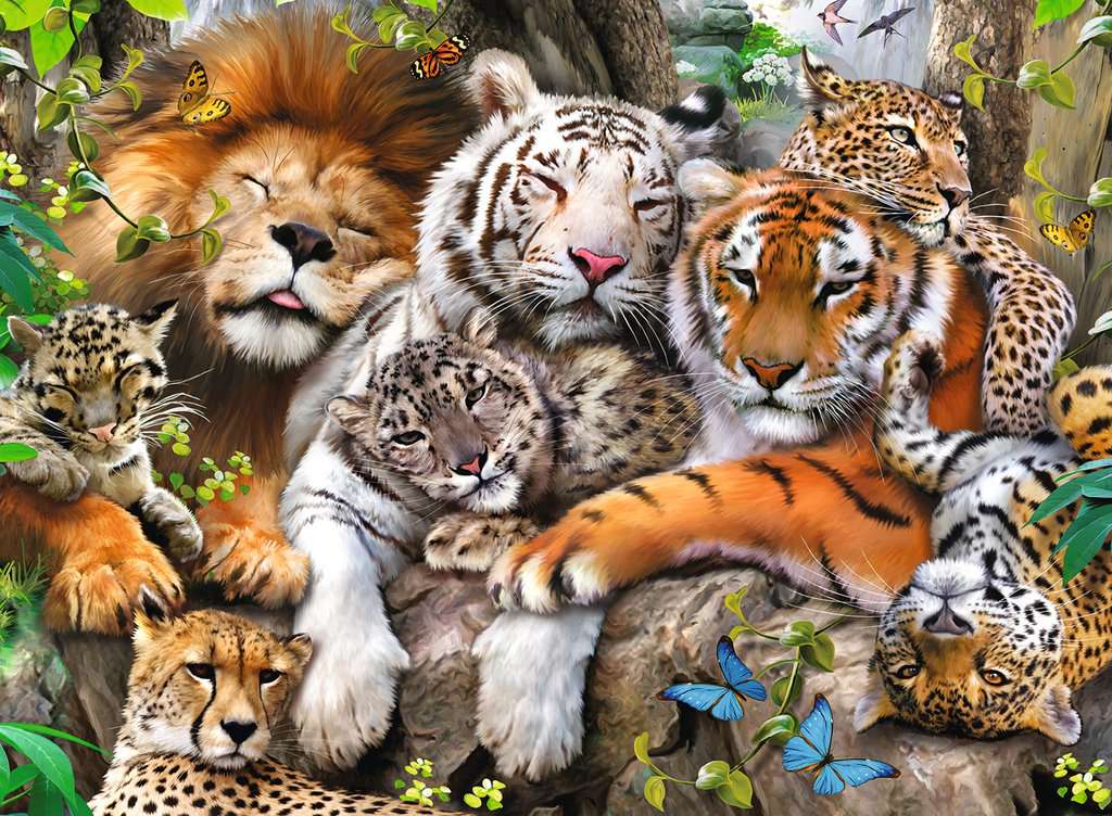 Puzzle 200 Teile Schmusende Raubkatzen 12.721 - Bild 2