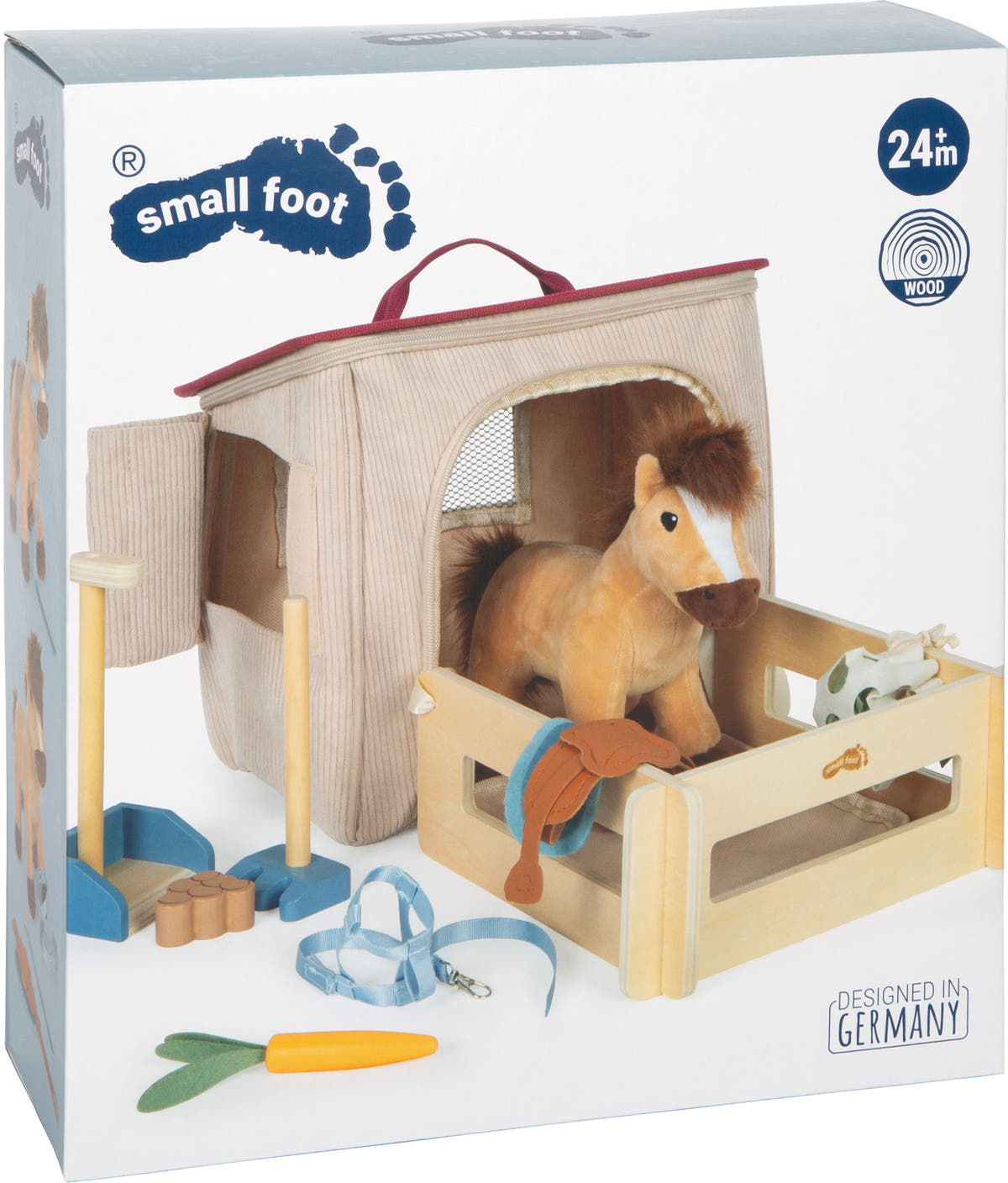 small foot Spielset Pferd mit Stall und Zubehör in der Tasche, beige - Bild 10