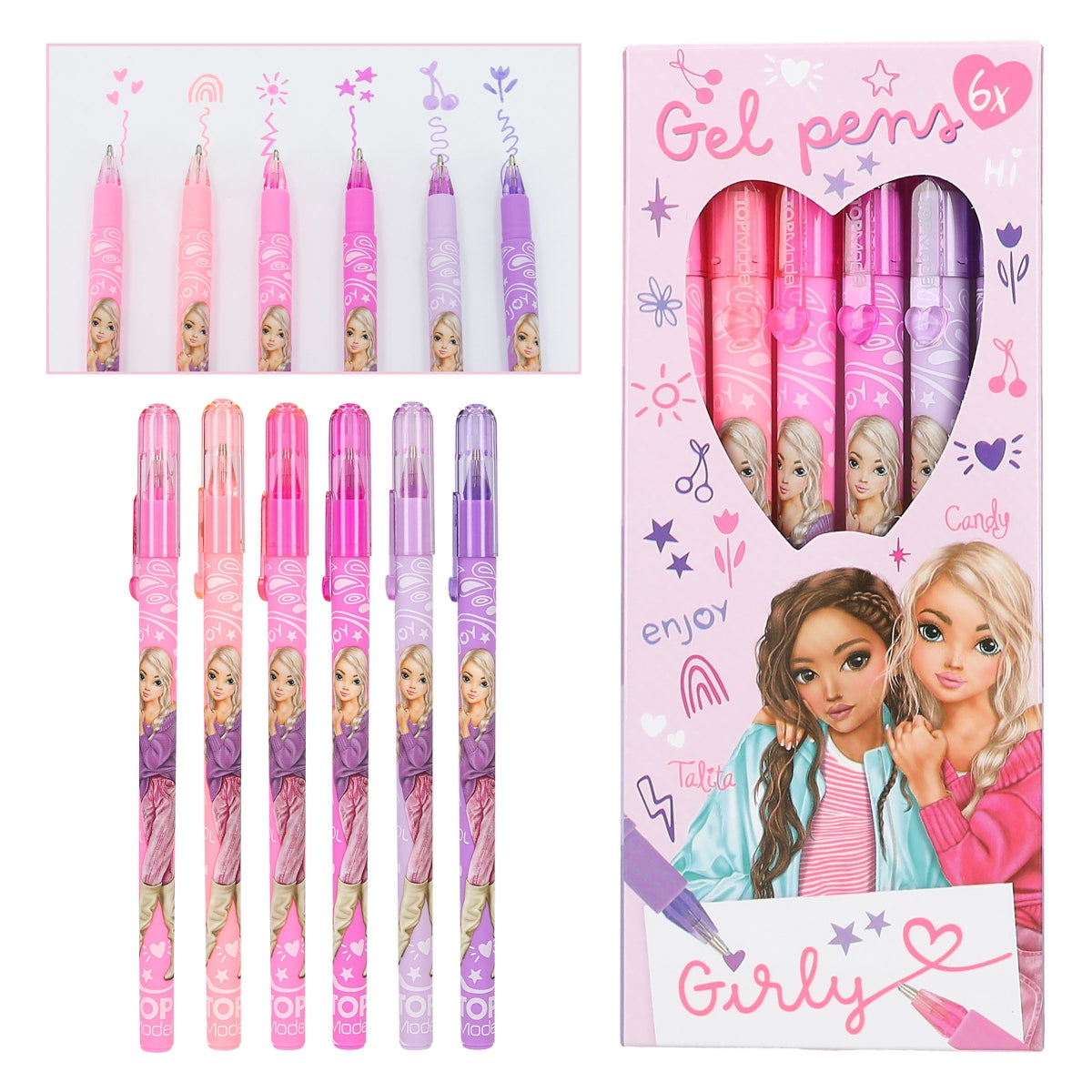 Top Model 6 Gel Stifte Girly - Bild 1