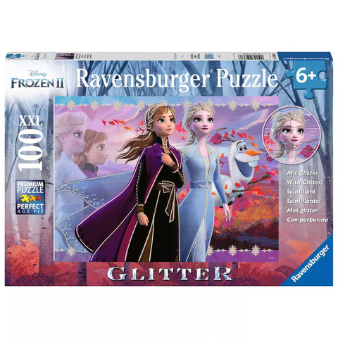 Verpackung Ravensburger Glitzer-Puzzle Frozen 2 Starke Schwestern, 100 XXL-Teile
