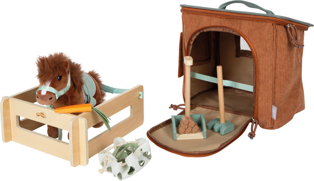 small foot Spielset Pferd mit Stall und Zubehör in der Tasche, braun - Bild 4