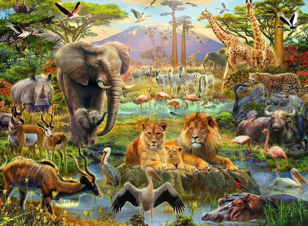 Puzzle 200 Teile Tiere in der Savanne 12.891 - Bild 2