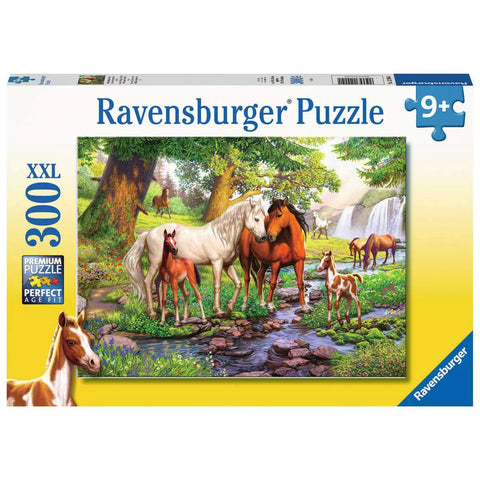 Verpackung Ravensburger Puzzle Wildpferde am Fluss, 300 XXL-Teile