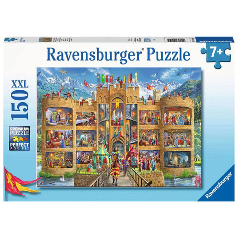 Verpackung Kinderpuzzle Blick in die Ritterburg 150 XXL-Teile, Ravensburger 12919