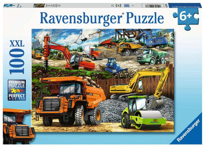 Puzzle XXL 100 Teile Fahrzeuge auf der Baustelle 12.973