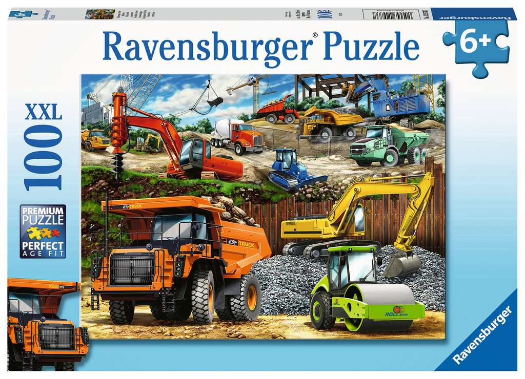 Puzzle XXL 100 Teile Fahrzeuge auf der Baustelle 12.973 - Bild 1