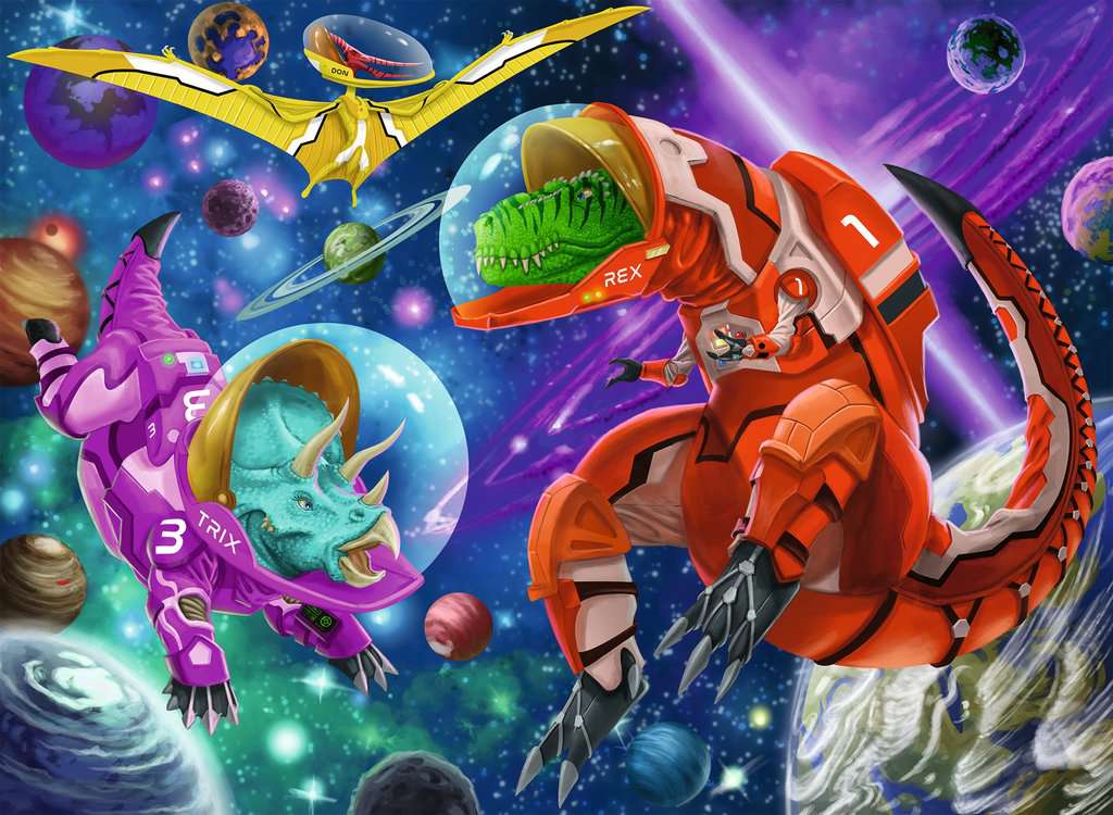 Puzzle 200 Teile XXL Weltall Dinos 12.976 - Bild 2
