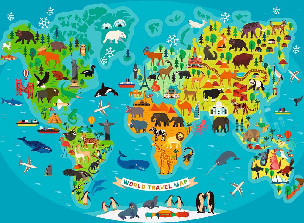 Puzzle 150 XXL Teile Tierische Weltkarte 13.287 - Bild 2