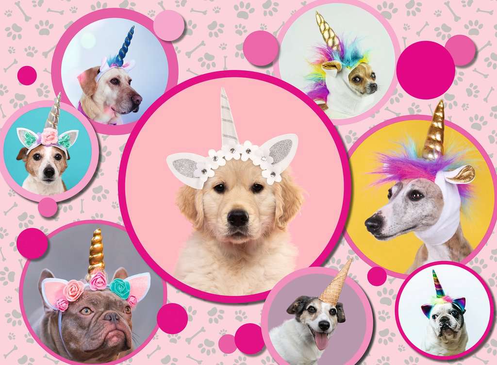 Puzzle 300 Teile Knuffige Einhorn-Hunde 013.297 - Bild 2