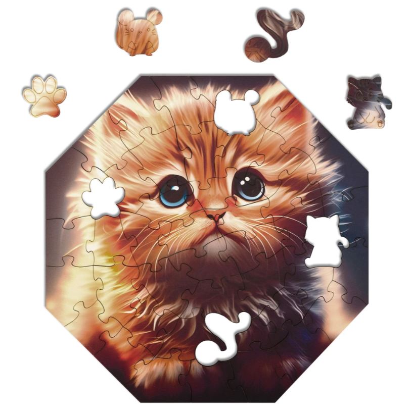 Puzzle Holz Cali Katze 46 Teile - Bild 2