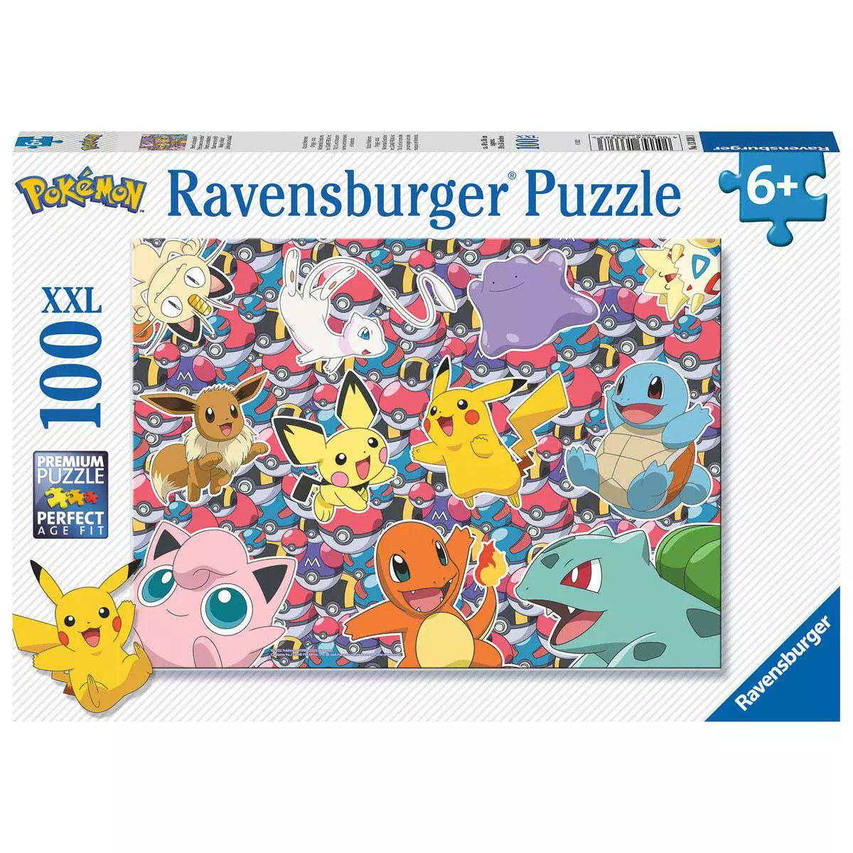 Verpackung Ravensburger Kinderpuzzle Pokémon Bereit zu kämpfen 100 XXL 13338