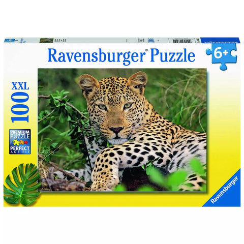 Verpackung Ravensburger Puzzle Vio die Leopardin, 100 XXL Teile