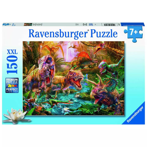 Verpackung Ravensburger Kinderpuzzle Versammlung der Dinosaurier 150 XXL-Teile 13348
