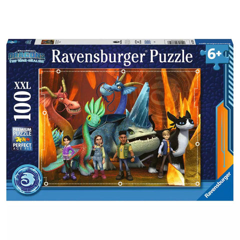 Verpackung Ravensburger Kinderpuzzle Dragons Die 9 Welten 100 XXL 13379