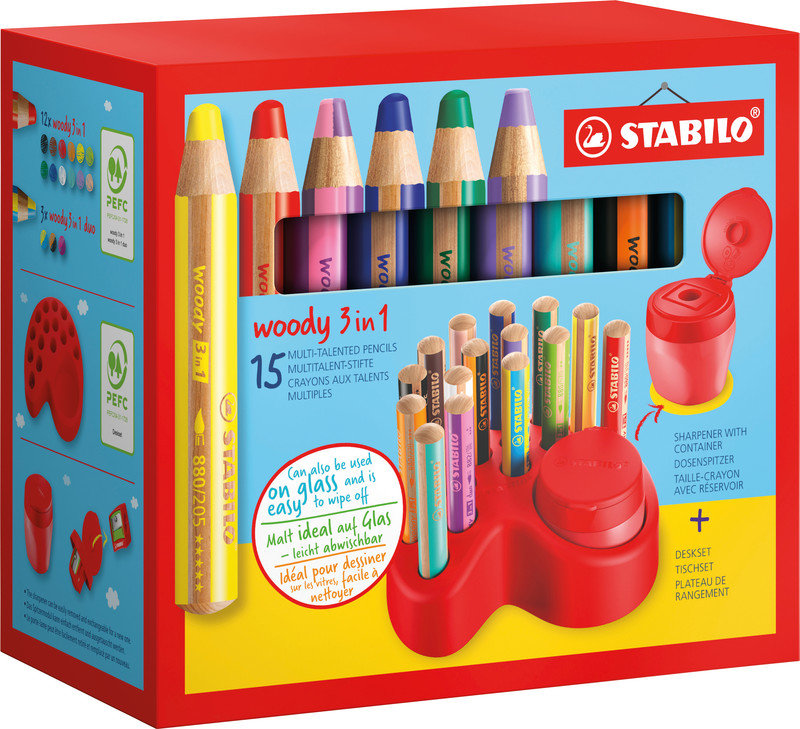 Stabilo Woody 3 in 1 Tischset 15-teilig - Bild 1
