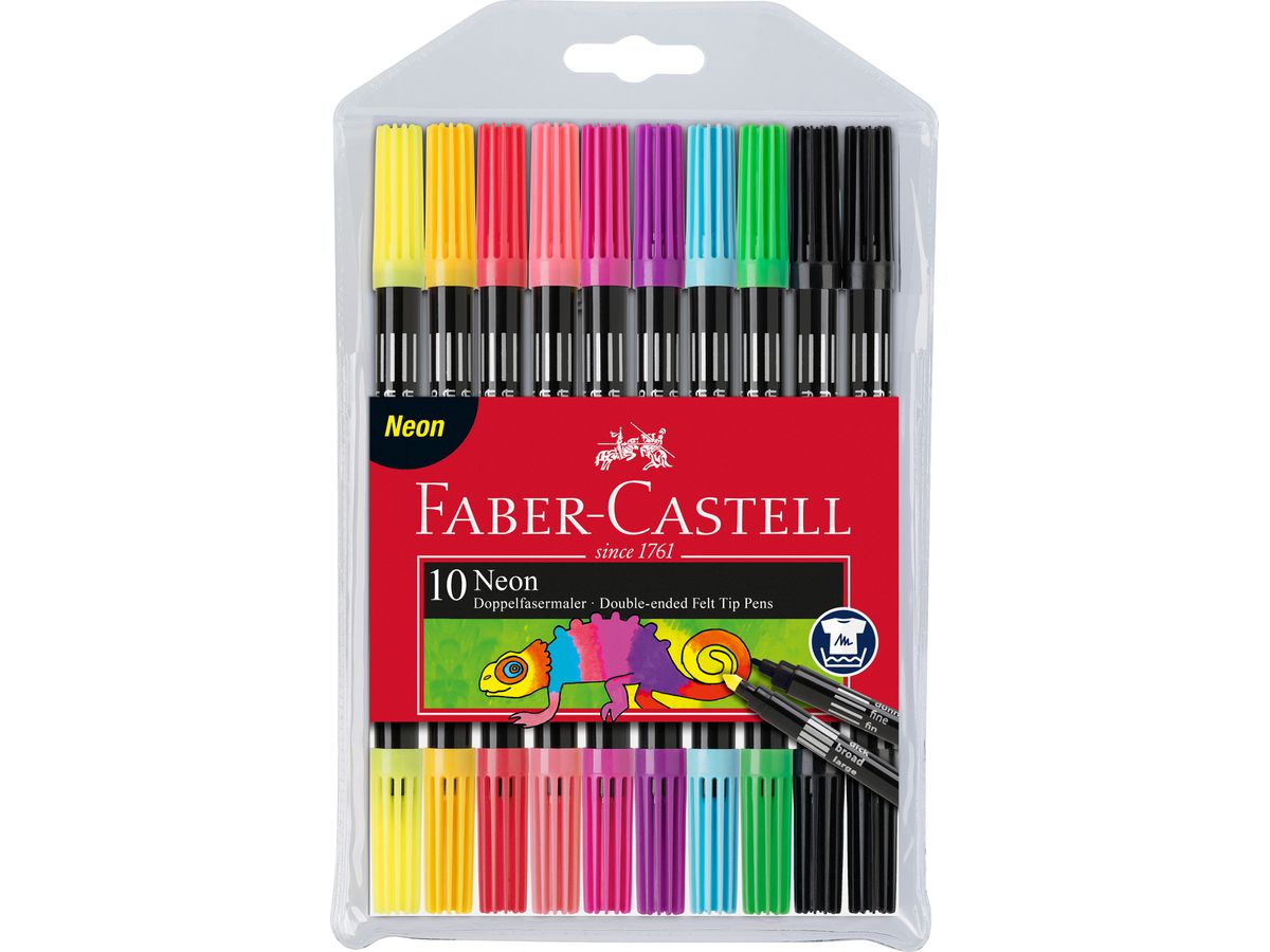 Faber Castell Doppelfasermaler Neon 10er - Bild 1