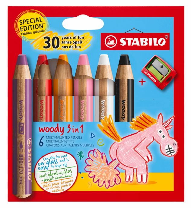 Stabilo Woody 3in1 Malstift 6er Unicorn - Bild 1